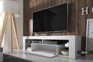 COMODA TV HUGO DE CULOARE GRI140CM DESIGN MODERN - Img 2