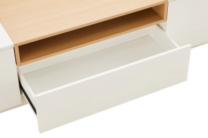 COMODA TV LOFT 160CM, REALIZATA DIN MDF SI FURNIR STEJAR, CULOARE ALB/ NATUR, ARTIM GROUP SELECTION - Img 3