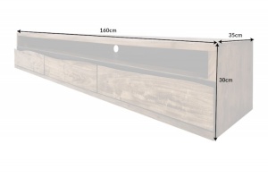 COMODA TV, MAMMUT 160CM, LEMN MASIV DE SALCAM, MONTAJ SUSPENDAT, ARTIM GROUP SELECTION - Img 7