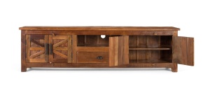 COMODA TV NASHVILLE 220CM, REALIZATA DIN LEMN DE MANGO SI METAL, CULOARE NUC, GINER Y COLOMER - Img 3
