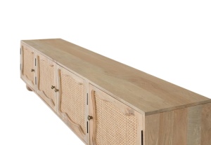 COMODA TV NATURA 200CM, REALIZATA DIN LEMN DE MANGO, CULOARE NATUR, GINER Y COLOMER - Img 5