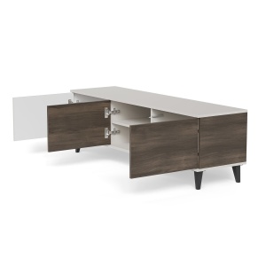 COMODA TV RANDOM 2 RTV-1, 150X47 CM, CASMIR/NUC/NEGRU, DIN MDF FURNIRUIT, POLIPROPILENA SI METAL, STIL MODERN - Img 7