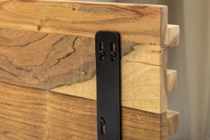 COMODA TV RELIEF 200CM, REALIZATA DIN LEMN MASIV DE SALCAM, MONTAJ PE PERETE, CULOARE NATUR, INVICTA INTERIOR - Img 5