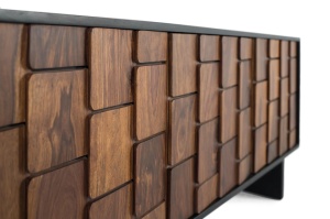 COMODA TV UDAIPUR 160CM, REALIZATA DIN LEMN DE MANGO SI METAL, CULOARE NATUR/NEGRU, GINER Y COLOMER - Img 7
