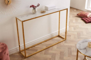 CONSOLA MODERNA, ELEGANCE 110CM, DIN STICLA CU EFECT DE MARMURA, COD 42171 - Img 1