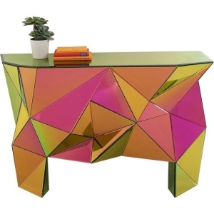 CONSOLA PRISMA COLOR 127 CM, CONFECTIONATA DIN MDF SI STICLA OGLINDA, STIL MODERN - Img 8
