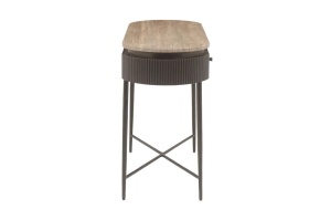 CONSOLA RUSSO 214324, CONFECTIONATA DIN METAL, TRAVERTIN, ALAMA SI MDF, CULOAREA MARO, STIL MODERN - Img 4