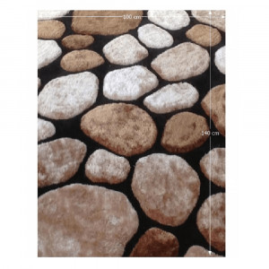 Covor 100x140 cm, maro/bej/negru, PEBBLE TYP 2, 0000201399 - Img 2