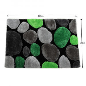 Covor 100x140 cm, verde/gri/negru, PEBBLE TYP 1, 0000201388 - Img 1