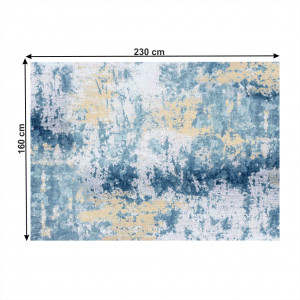 Covor 160x230 cm, albastru/gri/galben, MARION TIP 1, 0000203336 - Img 1