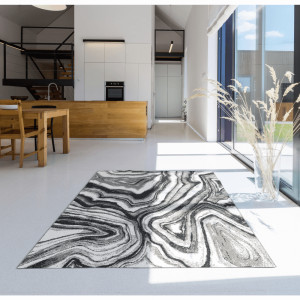 Covor, alb/negru/model, 67x120, SINAN, 0000267963 - Img 2