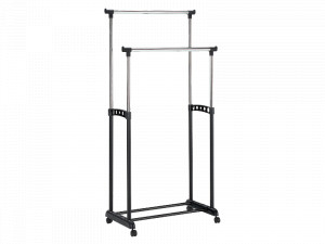 CUIER DE HAINE NOVA II, 94/168 CM, NEGRU/CROM, DIN METAL SI PLASTIC, STIL MODERN