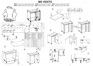 DULAP BUCATARIE VENTO ALB/STEJAR AURIU DKN-100/82 STIL MODERN HALMAR - Img 2