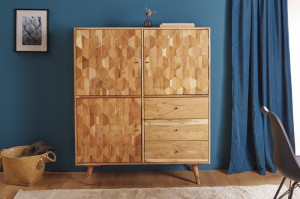 DULAP/BUFET LEMN MASIV, 140CM DIN LEMN ACACIA, DESIGN RETRO, ARTIM GROUP SELECTION - Img 1