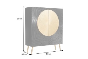 DULAP /BUFET LIVING AURUM 120CM, REALIZAT DIN LEMN DE MANGO SI PICIOARE DIN METAL, CULOARE NEGRU/AURIU - Img 11