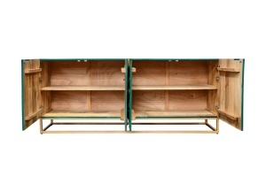 DULAP/BUFET LIVING, GOLDEN LAGOON 180CM, REALIZAT DIN LEMN DE MANGO 3D SI METAL, CULOARE TURCOAZ, ARTIM GROUP SELECTION - Img 3