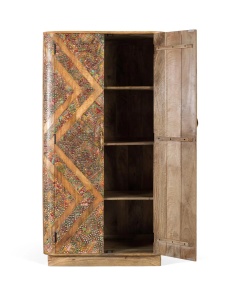 DULAP ELEGANT MOSAIC 90CM, REALIZAT DIN LEMN DE MANGO, CULOARE NATUR MULTICOLOR, GINER Y COLOMER - Img 2