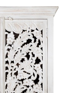 DULAP LIVING 180CM, LEMN DE MANGO, ALB ANTICHIZAT, GINER Y COLOMER - Img 4