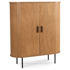 DULAP LIVING, ARTIM MEBLE, CU 2 USI GLISANTE, REALIZAT DIN MDF SI METAL, CULOARE STEJAR, STIL MODERN