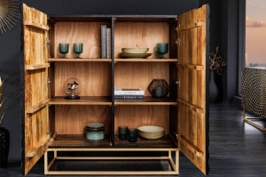 DULAP LIVING, ILLUSION 120CM, LEMN DE MANGO SI METAL, NEGRU/AURIU, ARTIM GROUP SELECTION - Img 8