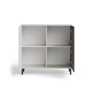 DULAP LIVING RANDOM 2 KM-2, 100X95 CM, CASMIR/NUC/NEGRU, DIN MDF FURNIRUIT, POLIPROPILENA SI METAL, STIL MODERN - Img 7
