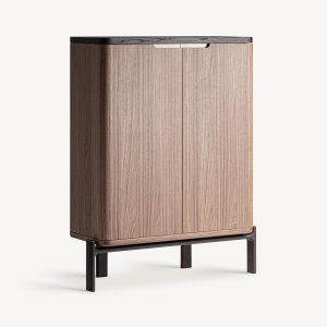 DULAP LIVING SAILLON, REALIZAT DIN LEMN, MDF SI STICLA, CULOARE MARO, REALIZAT MANUAL, VICAL HOME - Img 2