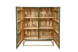 DULAP LIVING, SCORPION 120CM, REALIZAT DIN LEMN DE MANGO 3D SI METAL, CULOARE TURCOAZ, ARTIM GROUP SELECTION - Img 3
