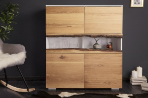DULAP LIVING, WILD OAK 100CM, COD 40067, LEMN MASV SI MDF STEJAR - Img 2