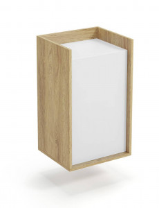 DULAP MODULAR MOBIUS 1D, ALB/NATUR, 83 CM, DIN PAL MELAMINAT, STIL MODERN