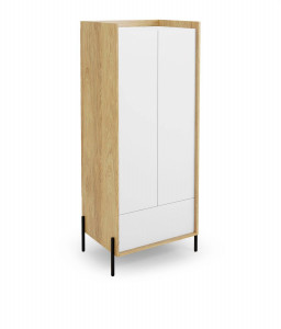 DULAP MODULAR MOBIUS 2D, ALB/NATUR, 179X78 CM, DIN PAL MELAMINAT, STIL MODERN