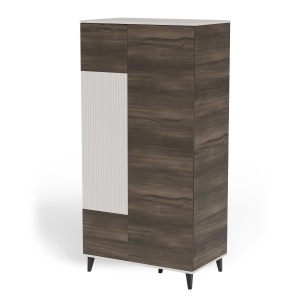 DULAP RANDOM 2 S-1, 182X90 CM, CASMIR/NUC/NEGRU, DIN MDF FURNIRUIT, POLIPROPILENA SI METAL, STIL MODERN - Img 5