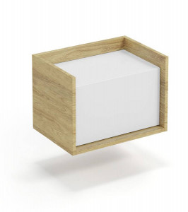 DULAPIOR MODULAR MOBIUS 1D, ALB/NATUR, 36X50 CM, DIN PAL MELAMINAT, STIL MODERN