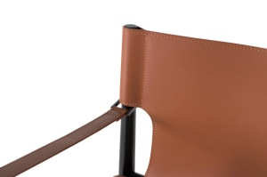 FOTOLIU ARDEN 57CM, REALIZAT DIN LEMN DE FRASIN SI PIELE ECO, CULOARE MARO/NEGRU, GINER Y COLOMER - Img 6