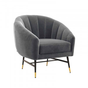 FOTOLIU BRITNEY, GRI/NEGRU/AURIU, TAPITERIE DIN CATIFEA SI PICIOARE DIN METAL, STIL MODERN - Img 2