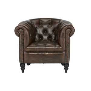 FOTOLIU CHESTERFIELD, DIN LEMN SI PIELE NATURALA, CULOARE MARO, ARTIM SELECTION - Img 2