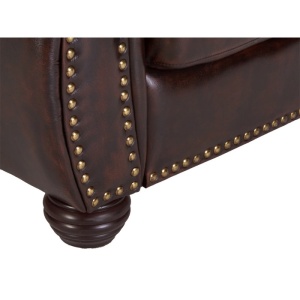 FOTOLIU CHESTERFIELD, DIN LEMN SI PIELE NATURALA, CULOARE MARO, ARTIM SELECTION - Img 3