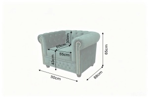 FOTOLIU CHESTERFIELD, REALIZAT DIN LEMN SI TEXTIL CATIFEA, CULOARE VERDE SMARALD, STIL CLASIC - Img 4
