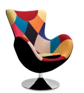 FOTOLIU CONFORTABIL BUTTERFLY, MULTICOLOR/CROM, TAPITERIE DIN STOFA SI PICIOR DIN METAL, STIL MODERN