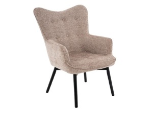 FOTOLIU CONFORTABIL CARMEN,BEJ 30/NEGRU, TAPITERIE DIN TEXTIL RAVEN SI PICIOARE DIN LEMN, STIL MODERN