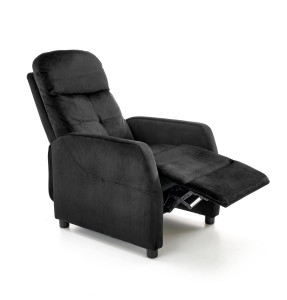 FOTOLIU CONFORTABIL FELIPE 2, NEGRU, TAPITERIE DIN CATIFEA, CU FUNCTIE DE RABATARE, STIL MODERN - Img 2