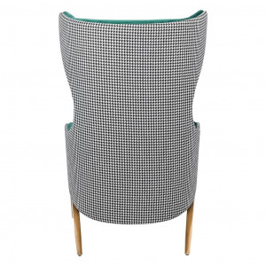 FOTOLIU CONFORTABIL HAMPTON, ALB/NEGRU/VERDE/AURIU, TAPITAT IN CATIFEA, STIL MODERN - Img 6