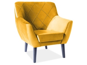 FOTOLIU CONFORTABIL KIER 1, CURRY BLUVEL 68/WENGE, TAPITERIE DIN CATIFEA SI PICIOARE DIN LEMN