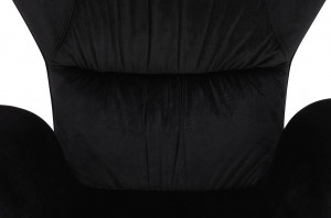 FOTOLIU CONFORTABIL SHRIMP, NEGRU/AURIU, DIN CATIFEA SI METAL, STIL MODERN - Img 6