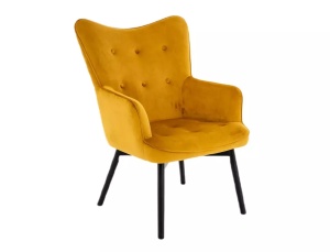 FOTOLIU CONFORTABIL STIL CARMEN, CURRY BLUVEL 68/NEGRU, TAPITERIE DIN CATIFEA SI PICIOARE DIN LEMN