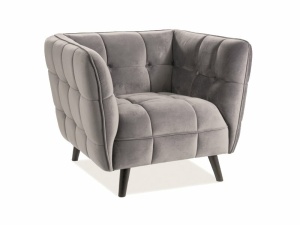 FOTOLIU CONFORTABIL STIL CASTELLO 1, GRI BLUVEL 14/WENGE, TAPITERIE DIN CATIFEA SI PICIOARE DIN LEMN - Img 2