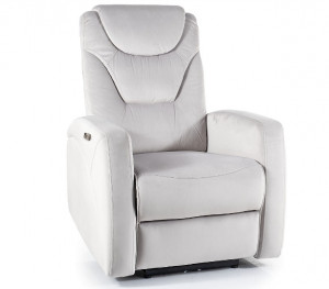 FOTOLIU CONFORTABIL STIL KRONOS, GRI BLUVEL 03, TAPITERIE DIN CATIFEA, CU FUNCTIE DE RABATARE SI PORT USB INCORPORAT
