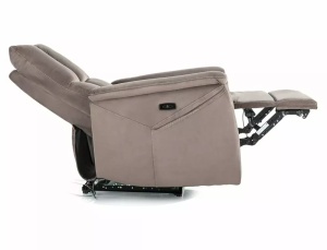 FOTOLIU CONFORTABIL STIL NEPTUN M, CAPPUCCINO BLUVEL 38, TAPITERIE DIN CATIFEA, CU FUNCTIE DE MASAJ, RABATARE SI PORT USB INCORPORAT - Img 2