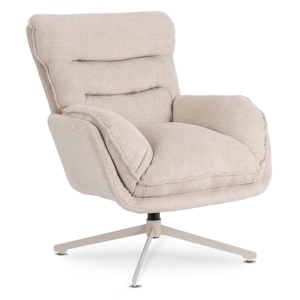 FOTOLIU CU TABURET, ARTIM MEBLE, REALIZAT DIN MATERIAL TEXTIL CREM SI METAL, STIL MODERN - Img 2