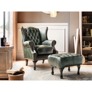 FOTOLIU DE LUX CHESTERFIELD PITTFIELD, DIN PIELE NATURALA, CULOARE VERDE, ARTIM SELECTION - Img 6