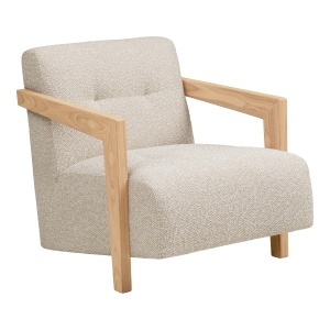 FOTOLIU DE RELAXARE CARACAS, DIN LEMN SI TEXTIL, CULOARE BEJ, HOUSE NORDIC
